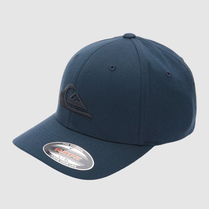 Topi QUIKSILVER Mountain And Wave FLEXFIT Cap Hat Dark Slate ORIGINAL - S/M