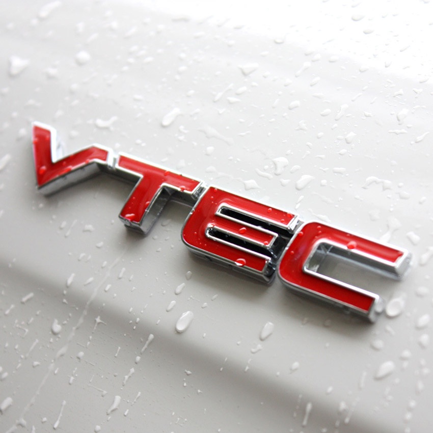 Emblem Mobil Vtec Merah 3D Bahan Metal - Emblem logo stiker Vtec Honda Hrv CRV jazz Brio
