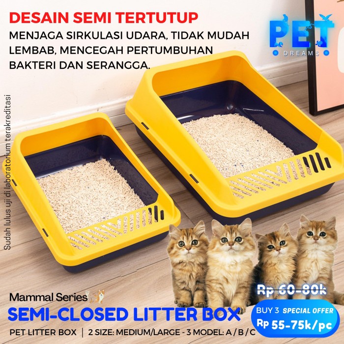 CAT LITTER BOX TOILET TEMPAT PUP BAK PASIR KECIL JUMBO KOTAK LITER POOP KUCING KITTEN SEROKAN SEKOP