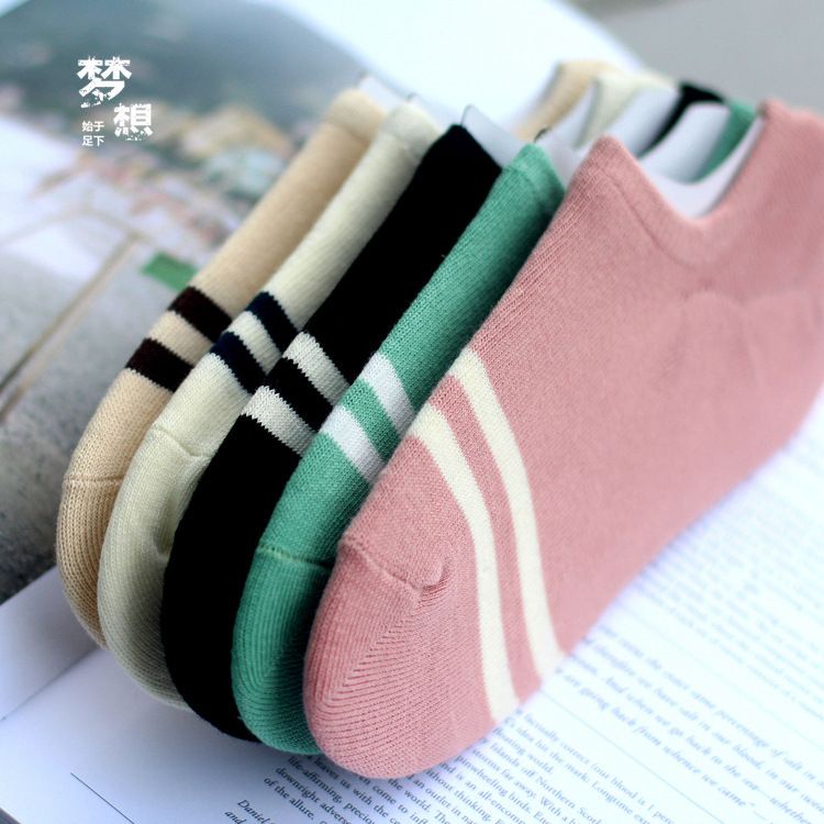 BAJ KAOS KAKI Angkle Semata Kaki Motif Garis Dua Kaos Kaki Cute Kaos Kaki Fashion Korea SS244