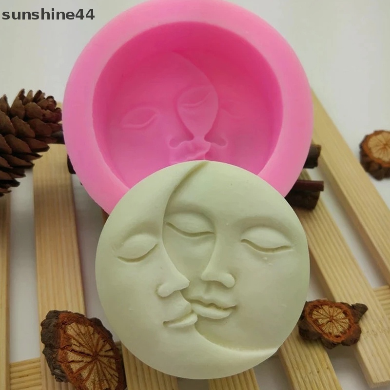 Cetakan Sabun Silikon Sunshine Moon Love Matahari Handmade Ornaments Plester Mold ID