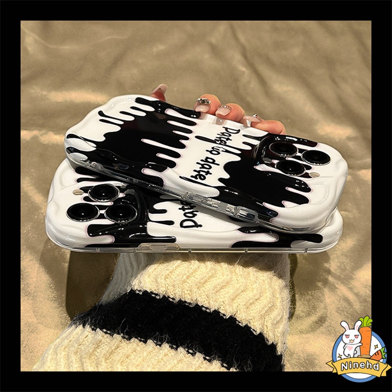 Realme C55 C35 C33 C30 C30s C21Y C25Y C25 C25s C20 C20A C15 C12 C11 8i 5 5s 5i 6i C3 3D Premium Black White Ice Cream Phone Case Wave Edge Anti Jatuh Lembut Silikon Penutup Pelindung