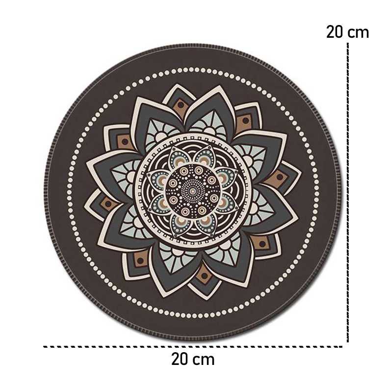 Mousepad Mouse Pad Bulat Anti Slip Vintage Bohemian 20 cm/Mousepad Motif,Tatakan Mouse,Alas Mouse,Mouse pad Gaming,Mousepad Mini