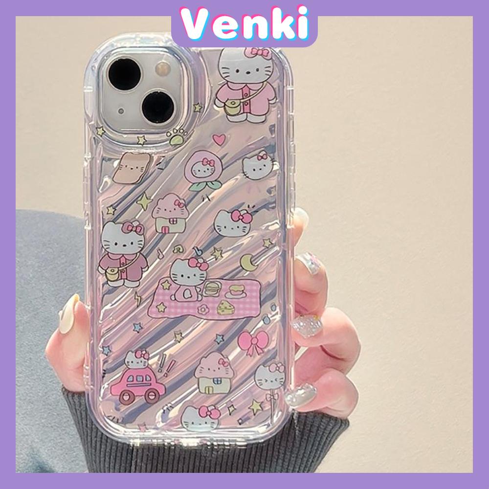 VENKI - Untuk iPhone 11 iPhone Case Laser Reflektif Bening Phone Case TPU Soft Shockproof Airbag Phone Case Cantik Tulip Kompatibel dengan iPhone 14 13 Pro max 12 Pro Max XR 7 8PLus