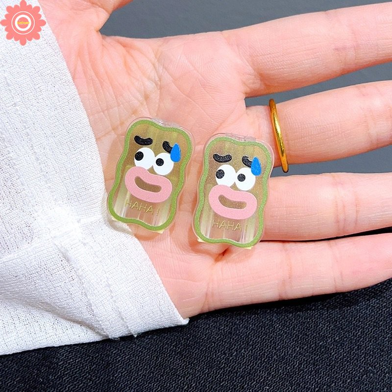 2 Pcs Kartun Permen 3D Busur Cinta Hati Lucu Strawberry Bear Manyo Alien SpongeBob Pelindung Gigitan Kabel Kreatif Bergelombang Tepi Transparan Pengisian Penutup Kabel Cable Pelindung Case