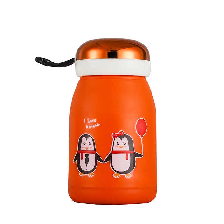 GOS -H414- Botol Minum Kaca Model Pinguin - Botol Minum Anak Lucu - Botol Minum Pinguin Cute 380ml