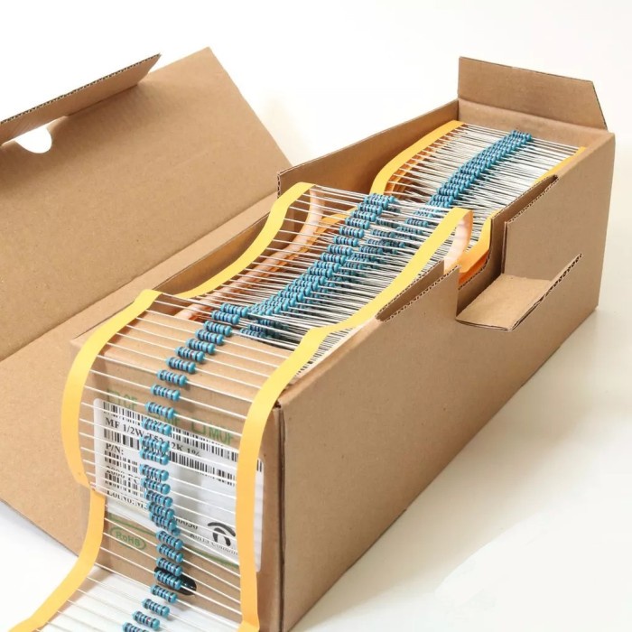 10biji Resistor 1/2 Watt METAL FILM Taiwan 1% Kaki Tembaga Tebal Green Produk Original