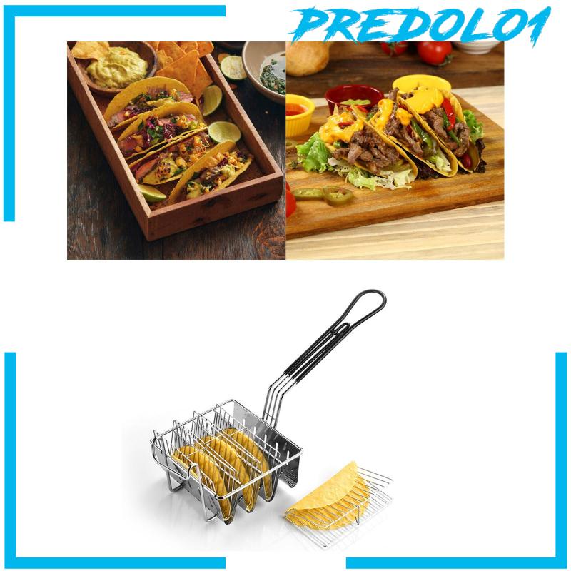 [Predolo1] Keranjang Taco Professional Tortillas Burritos Taco Rack Fryer Penggorengan Cangkang Taco