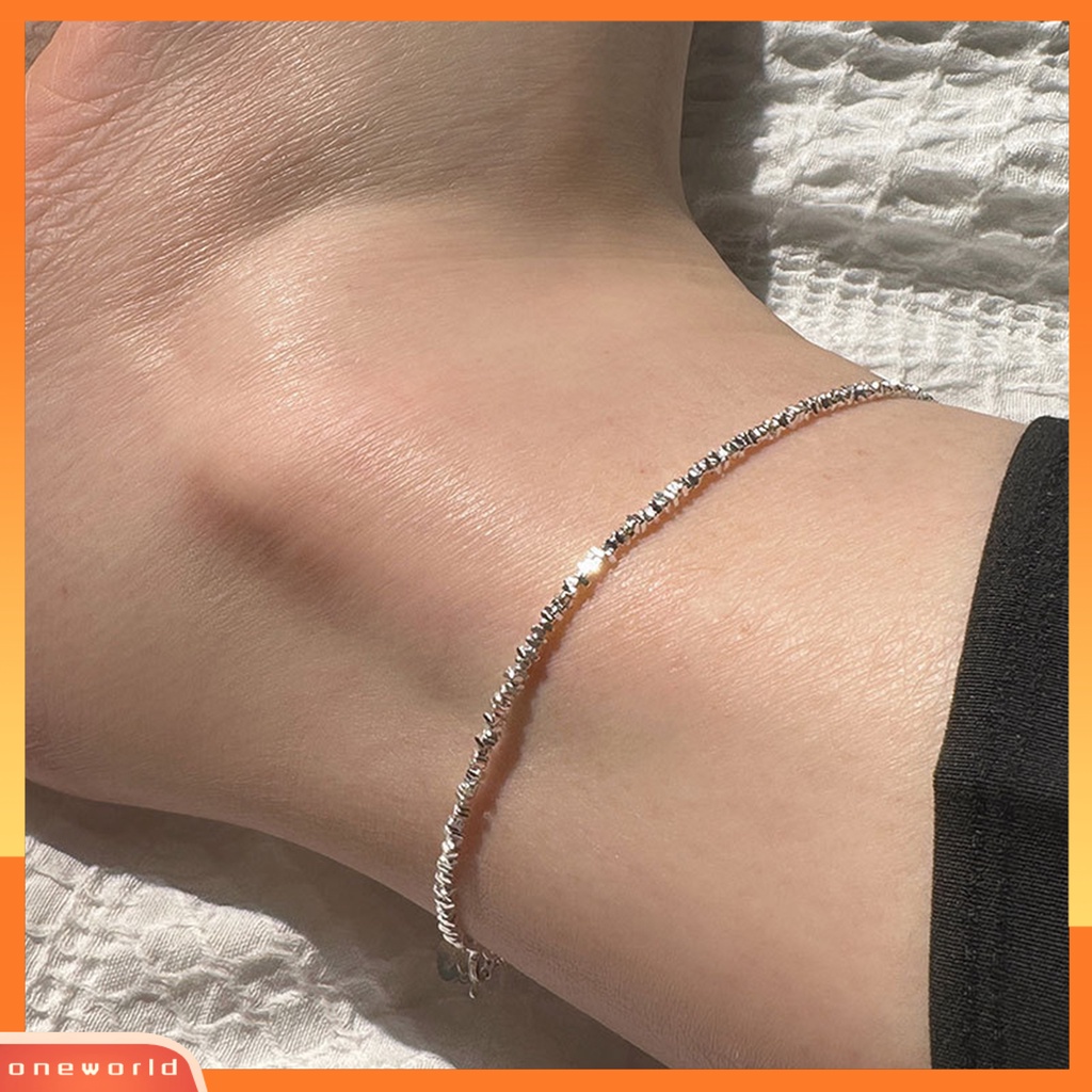 [WOD] 1pc Gelang Kaki Berkilau Dipanjangkan Rantai Anti Karat Dapat Disesuaikan Indah Hias Tipis Minimalis Shiny Chain Anklet Wanita Perhiasan