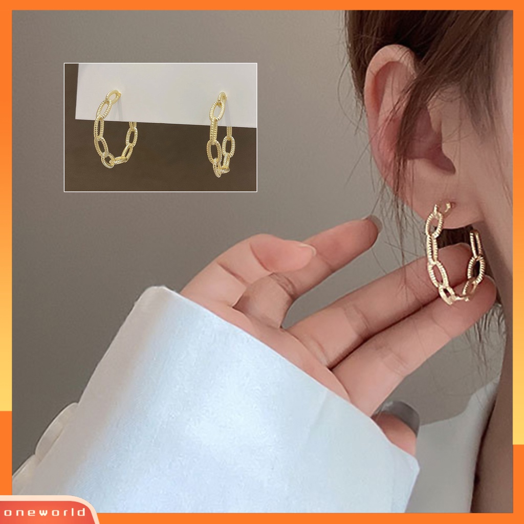 [WOD] Wanita Sederhana Retro Gaya Punk Rantai Emas Bentuk C Ear Stud Earring Perhiasan Hadiah