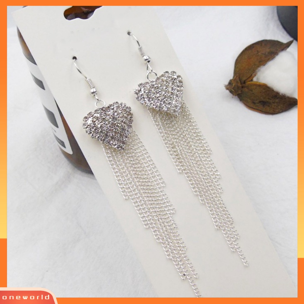[WOD] 1pasang Anting Kait Tindik Bahan Alloy Hias Dekorasi Hati Menjuntai Anting Untuk Kehidupan Sehari-Hari