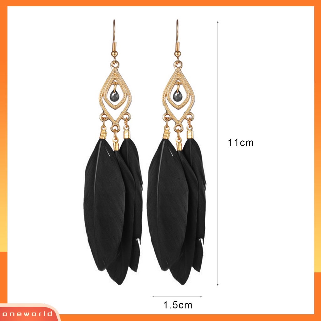 [WOD] Wanita Drop Anting Bulu Sintetis Bohemia Kreatif Jumbai Menjuntai Anting Menjuntai Anting Prom Perhiasan