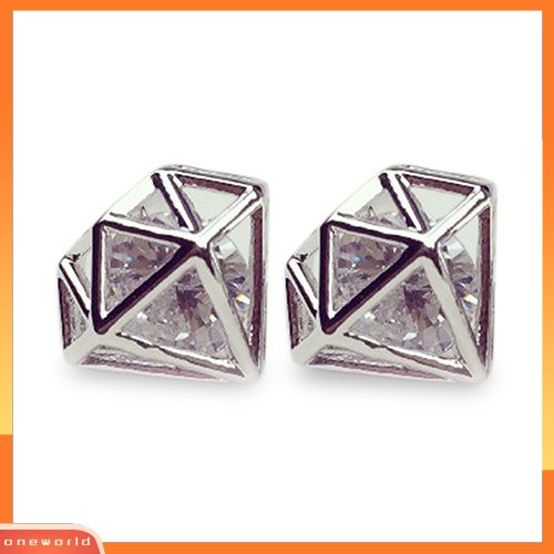 [WOD] Wanita Cubic Zirconia Berongga Telinga Studs Earrings Pesta Pernikahan Fashion Perhiasan