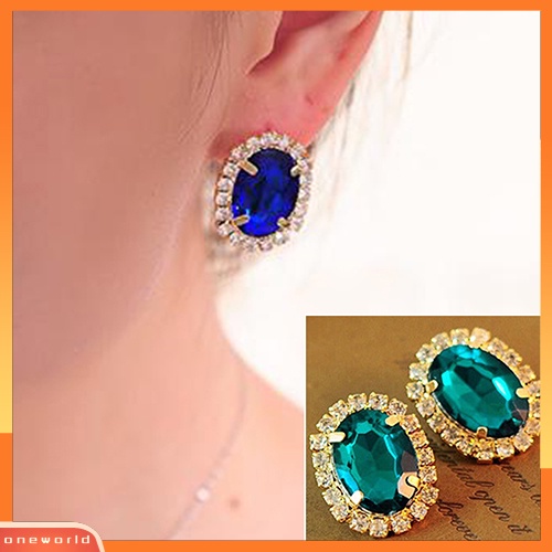 [WOD] Fashion Wanita Berlian Imitasi Ear Stud Earrings Eardrop Istana Gaya Perhiasan Hadiah