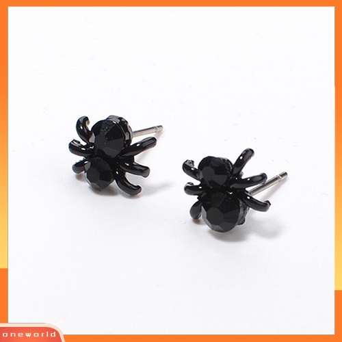 [WOD] Wanita Fashion Kreatif Lucu Punk Keren Hitam 3D Hewan Mini Spider Stud Earrings