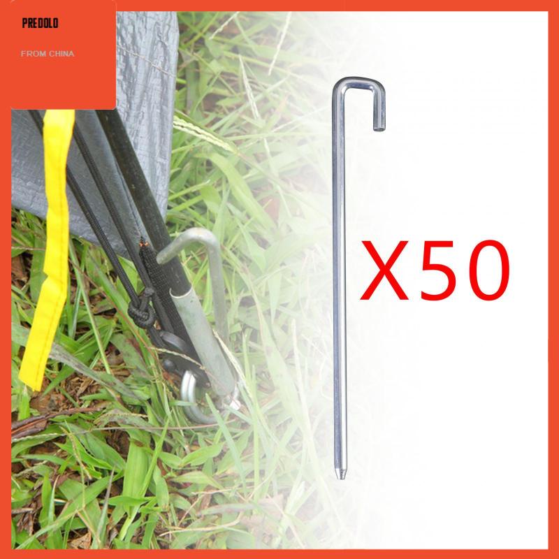 [Predolo] 50pcs Pasak Tenda 25cm Garden Stakes Nails Hook Aluminium Serbaguna