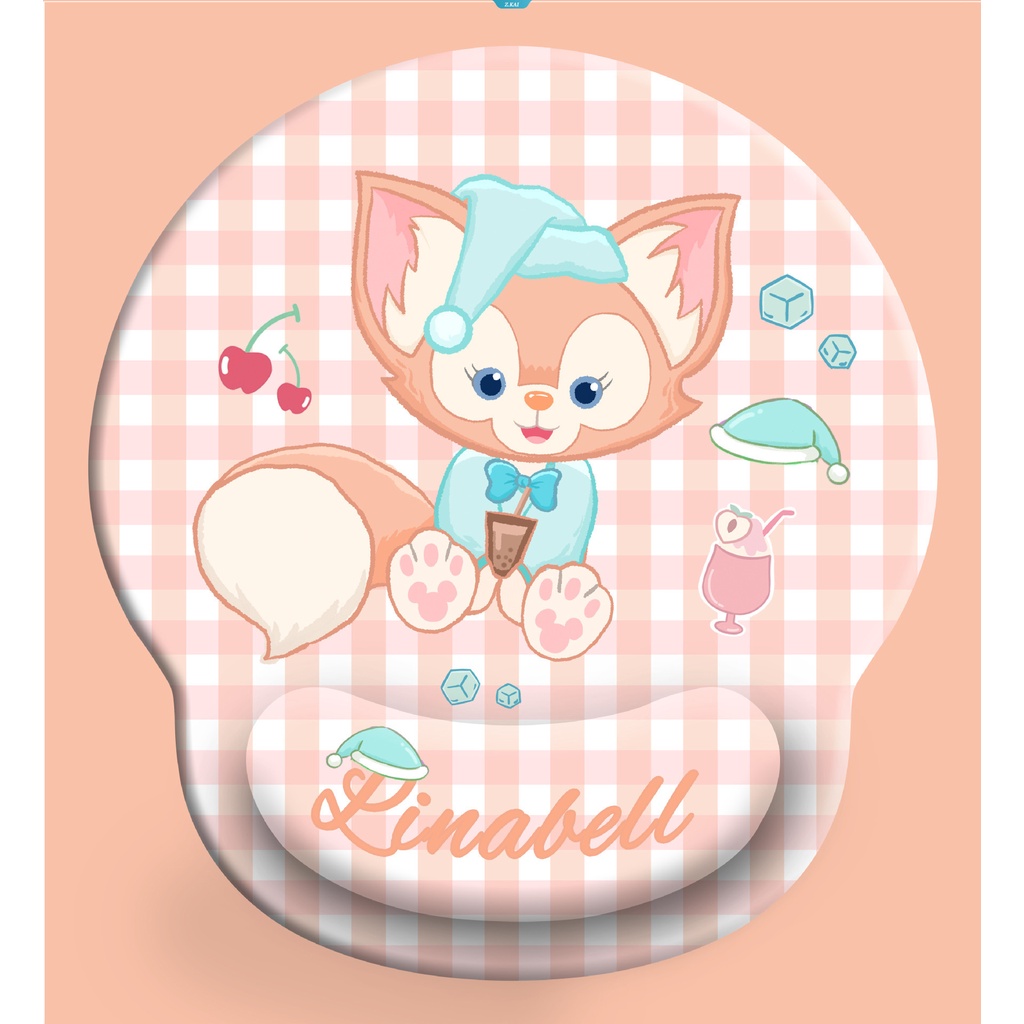 Animasi Kartun Lucu Peach Pink LinaBell Gadis Putaran Silikon Pergelangan Tangan Pad Kawaii Kartun Anime Gaming Mouse Pad Mats Deskpad Gadis Untuk PC Meja Komputer [ZK]