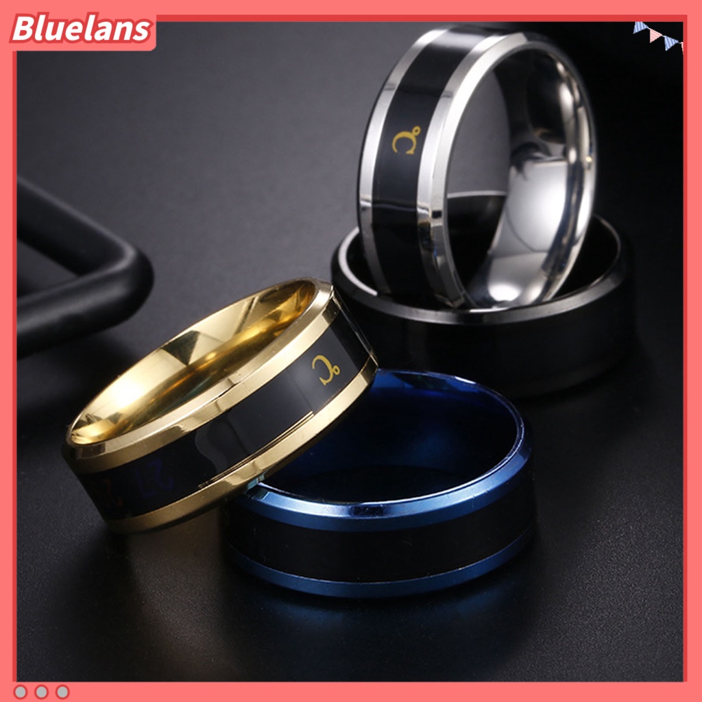 [BLS] Cincin Fashion Unisex Tampilan Real Time Cincin Tes Suhu Bahan Stainless Steel Untuk Pesta