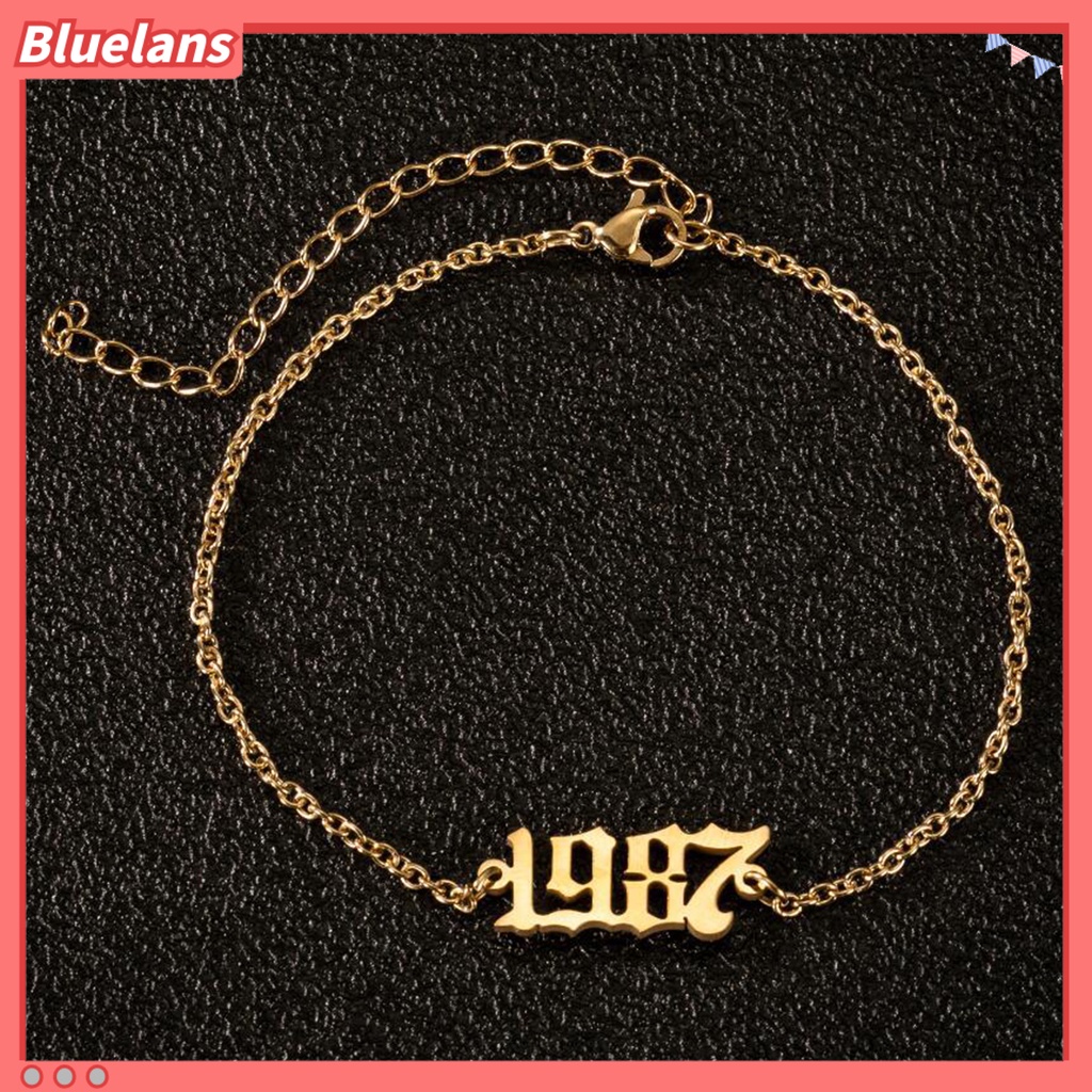 [BLS] Gelang Kaki Wanita 1980-2000 Angka Adjustable Anti Karat Lobster Clasp Gelang Kaki All Match Untuk Pantai