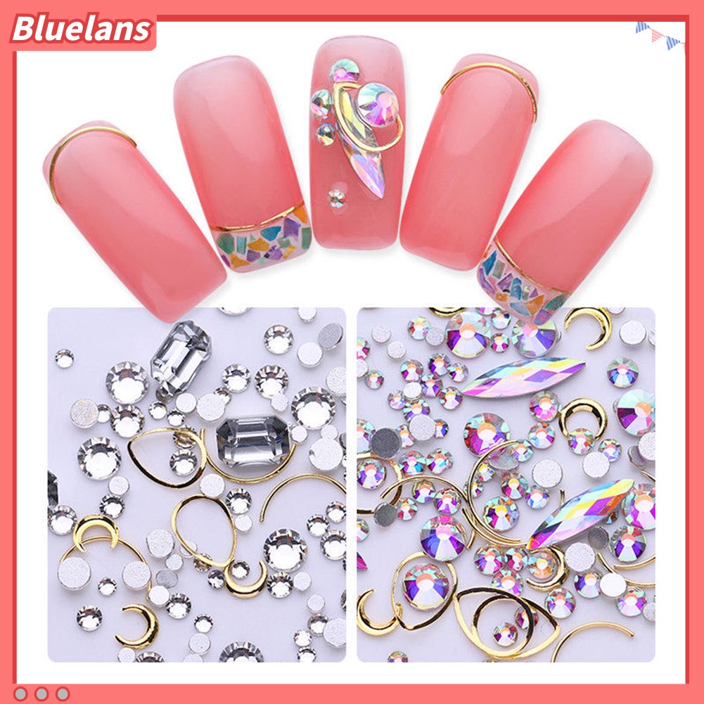 [BLM] Glitter Berlian Imitasi Geometris Alloy Nail Art 3D Dekorasi Manicure Alat Kecantikan