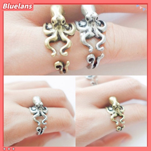 [BLS] Wanita Pria Retro Adjustable Gurita Cincin Hewan Buku Jari Cincin Perhiasan Fashion