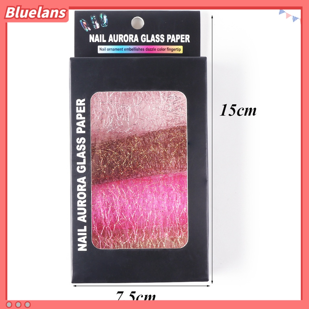 [BLM] 1box Stiker Jaring Kuku Tempel Kuat Panjang Memakai Stiker 3D Nail Art Mesh Stiker Untuk Anak Perempuan