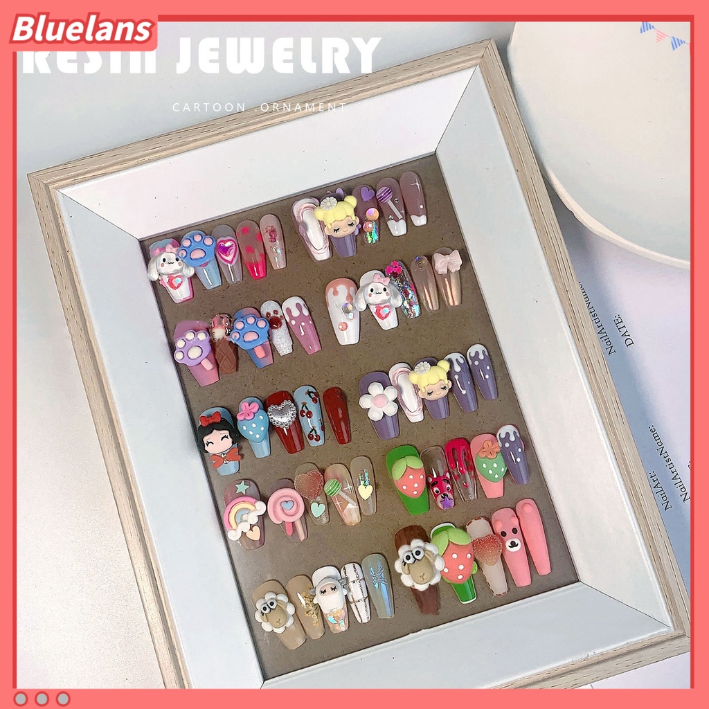 [BLM] 20 Pcs Pesona Kuku Bentuk Indah Tahan Air Resin DIY Nail Art 3D Dekorasi Kartun Manicure Perhiasan Perlengkapan Kuku
