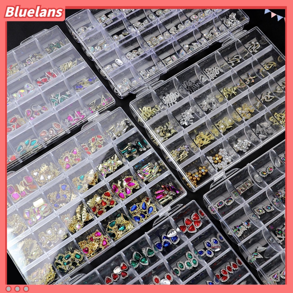 [BLM] 1kotak Nail Art Rhinestones Serba Guna DIY Glittery Fashion Multicolor Cinta Hati Kristal Rhinestones Ornamen Untuk Nail Art Belajar