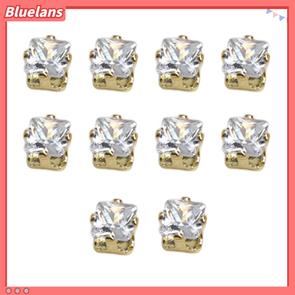 [BLM] 10pcs Nail Art Charm Zircon Anti-Gores Tahan Jatuh Mudah Di Tempel High Gloss Claw-wrapping Nail Aksesori Nail Supply