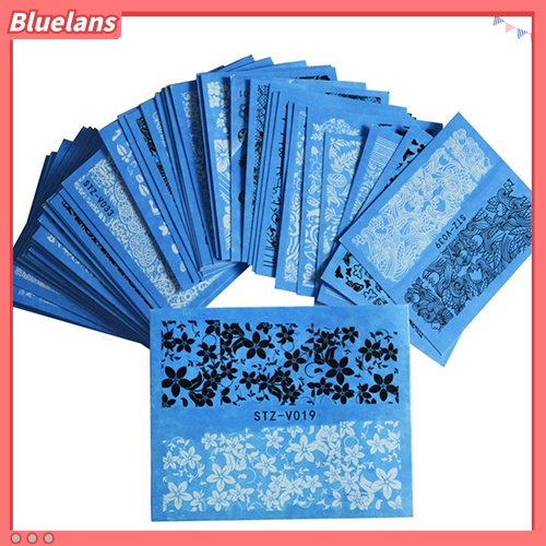 [BLM] 48lembar Gaya Acak Transfer Air Nail Art Decals Stiker DIY Manicure Kit