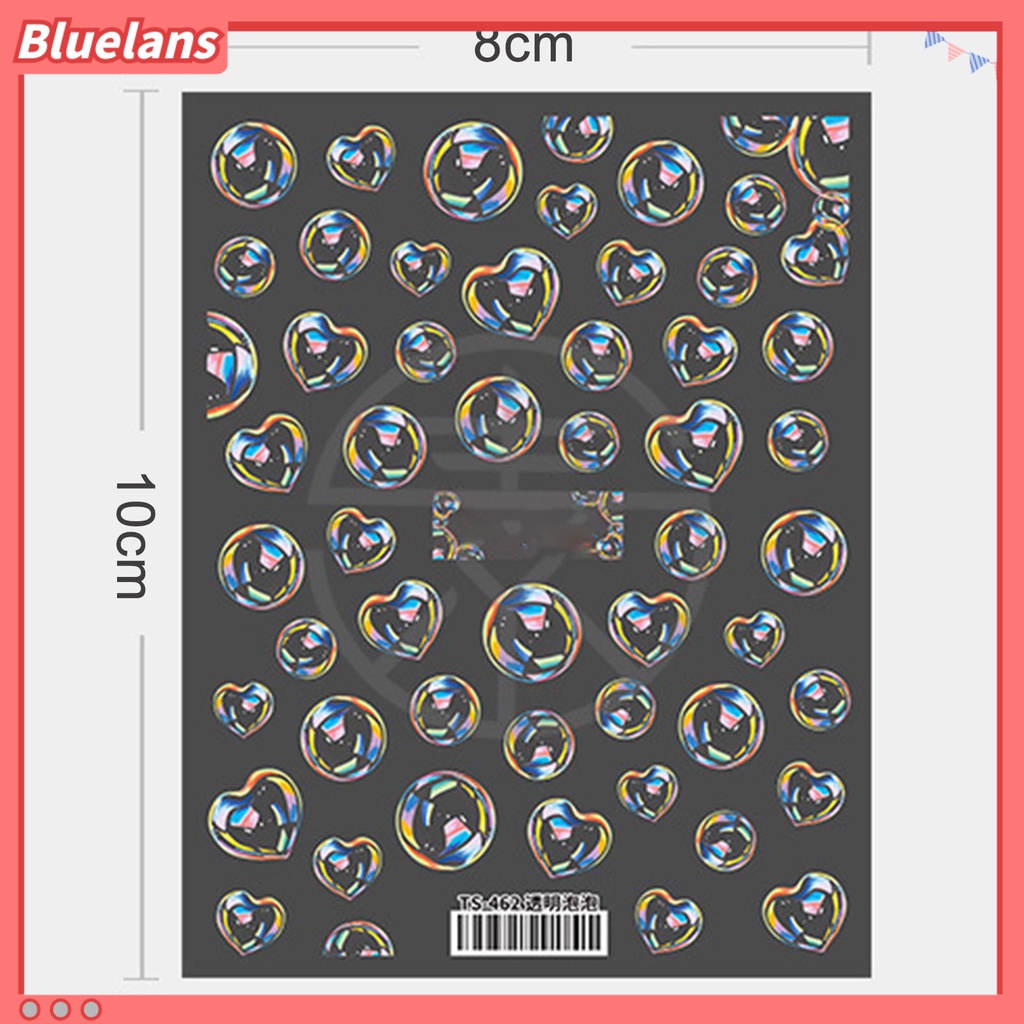 [BLM] Stiker Gelembung Kuku Ukiran Lem Belakang Ultra Tipis Lucu 5D Transparan Fashion Nail Art Design Sticker Untuk Manicure