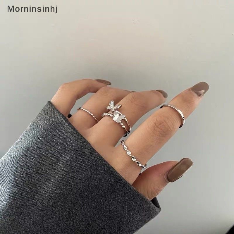 Mornin Kupu-Kupu Logam Punk Cincin Keren Adjustable Jari Telunjuk Cincin Fashion Knuckle Perhiasan Untuk Wanita Remaja Perhiasan Hadiah Aksesoris id