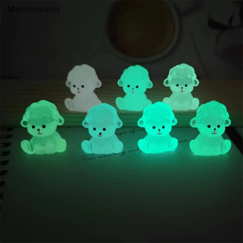 Mornin 5 Pcs Miniatur Lucu Bercahaya Singa Anjing Resin Cabochons Scrapbooking Telepon Gantungan Kunci Dekorasi DIY Kerajinan Aksesoris Rumah Boneka id