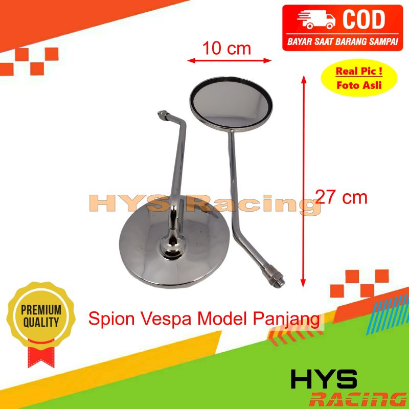 Spion Honda Model Vespa Panjang Bulat - Variasi Aksesoris Kaca Depan Motor