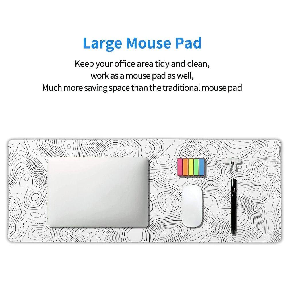 Populer Mouse Pad Kantor Motif Garis Besar Desk Pad