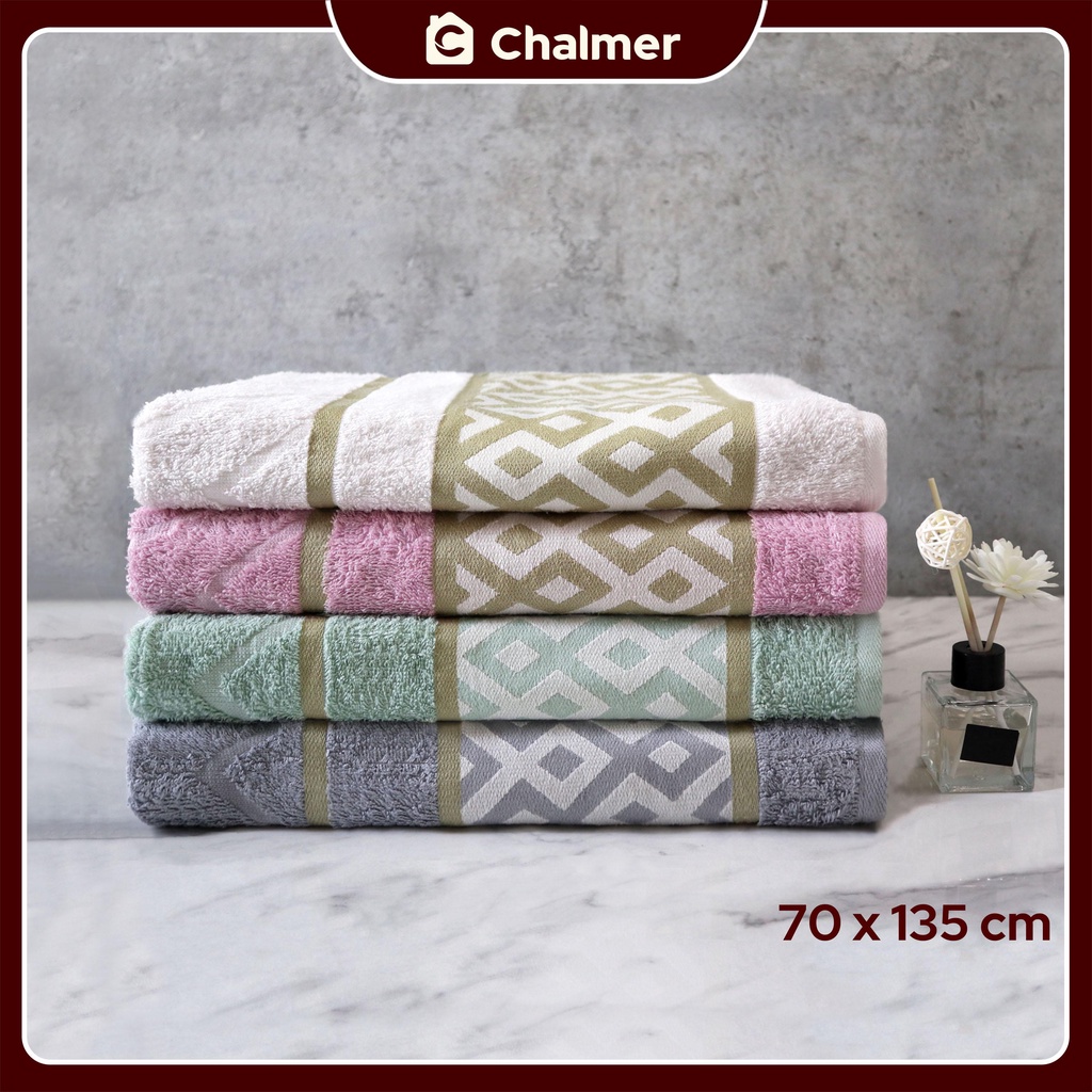 Chalmer - Handuk Mandi Chalmer 70x135 Motif Diamond Handuk Mandi Dewasa Ukuran Besar