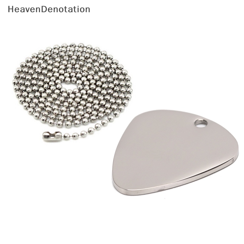 [HeavenDenotation] Guitar Pick Silver Kalung Gitar Neck Picks Gitar Pick Dengan Rantai HDV