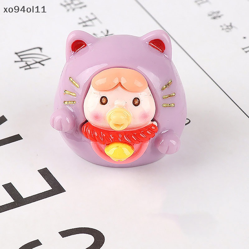 Xo 1Pc Mini Lucky Cat Ornamen Kartun Boneka Lanskap Mikro Rumah Boneka Miniatur Mobil Mainan Desktop Dekorasi OL