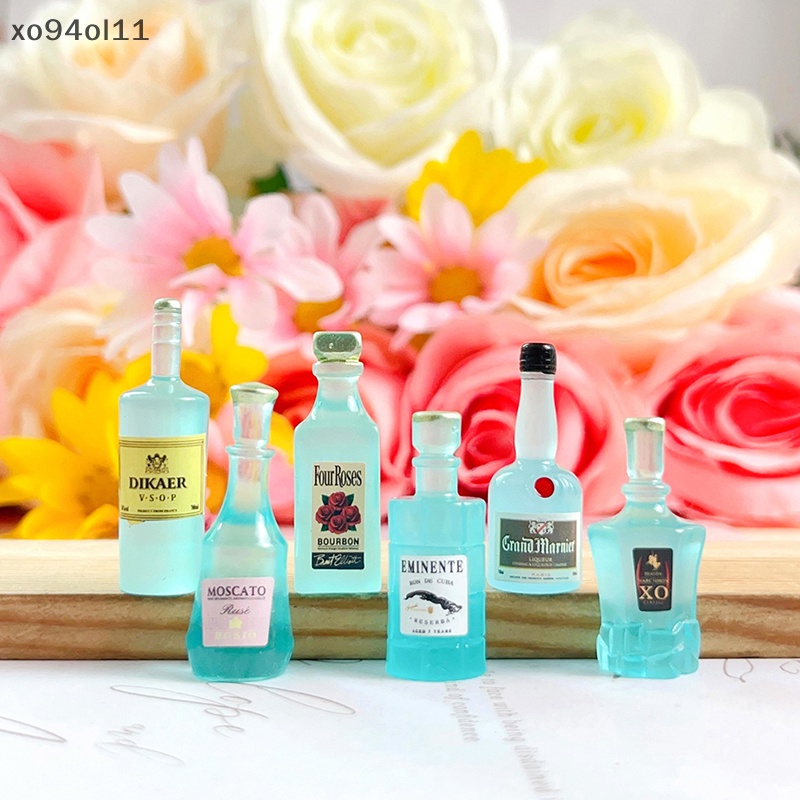 Xo 3Pcs Luminous Blue Wine Bottle Botol Bir Ornamen Dekorasi Lanskap Mikro Rumah Boneka Miniatur Mainan OL