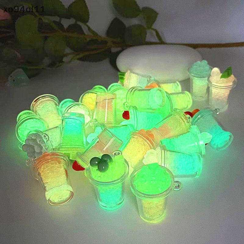 Xo 2Pcs Luminous Fruit Ice Cream Cup Ornamen Mini Warna Micro Landscape Dekorasi Rumah Boneka Miniatur Mainan OL