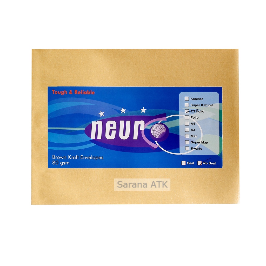 

Neuro - Amplop Coklat Ukuran 1/2 Folio No Seal - 1 Pack