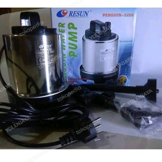 RESUN PENGUIN 3200 POMPA CELUP STAINLES STEEL WATER PUMP AIR KOLAM