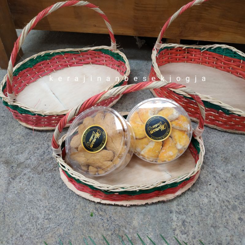

PARSEL BUAH OVAL anyaman bambu warna hantaran manten hampers murah parsel buah parsel