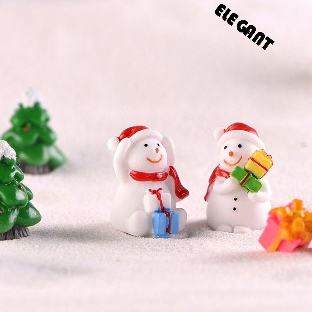 [Elegan] Miniatur Natal Santa Claus Snowman Terrarium Angka Patung Dekorasi Taman Peri