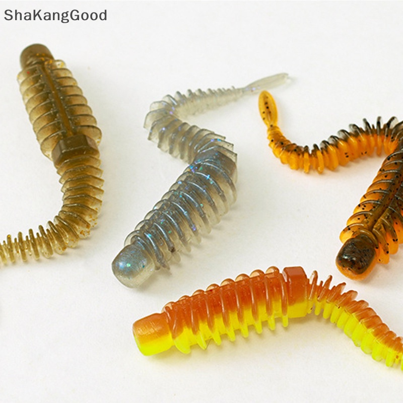 Skid 10pcs floag light dancing bug Dengan Rasa Garam Dan Amis 7.5cm Jalan sub soft black pit biomimetic soft TPE SKK