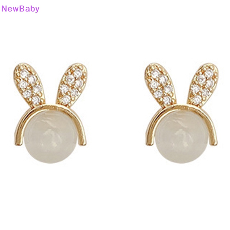 Newbaby Trendi Lucu Kelinci Ramping Opal Feminia Anting Elegan Mungil Anting Gaya Anting-Anting Kreatif Eardrop Perhiasan Berkualitas Tinggi Eardrop Romantis Feminia Aksesoris ID