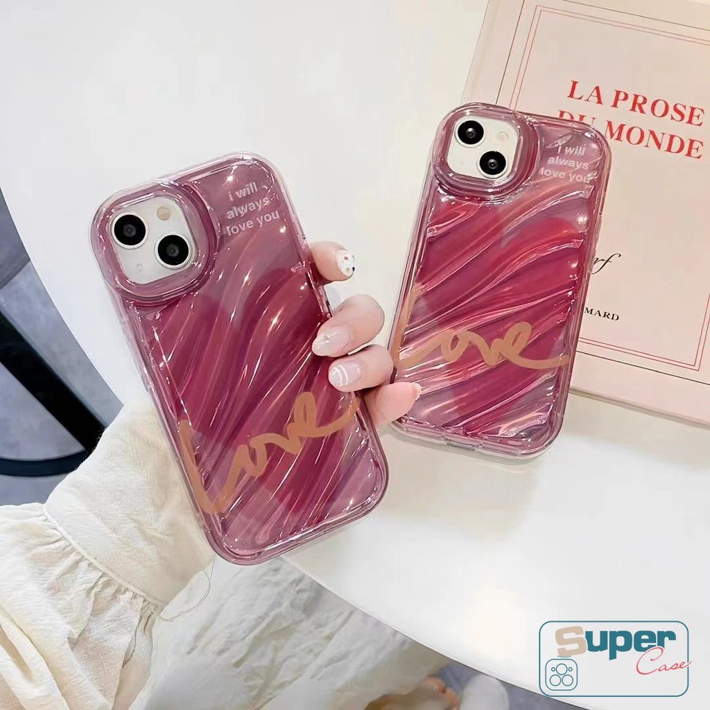 IPHONE 3d Stereo Corrugation Fashion Mewah Sederhana Surat Telepon Case Kompatibel Untuk Iphone14 7Plus XR 11 13 12 Pro MAX X7 8 6 6S Plus XS MAX SE 2020kartu Warna Dazzle Kreatif Case