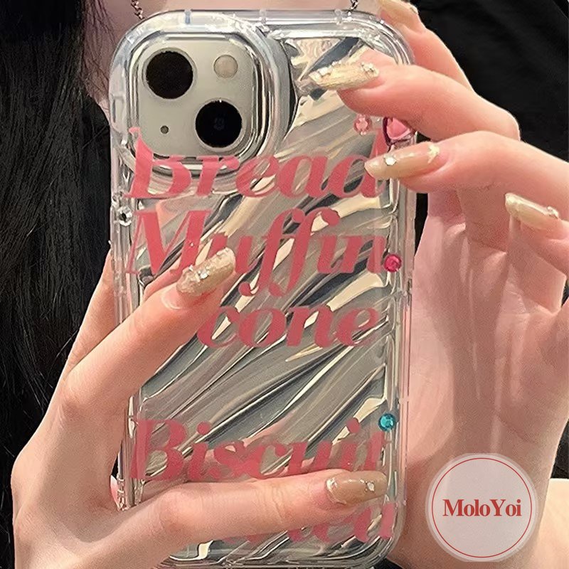 Dazzle Color Luxury Laser Card 3D Stereo Corrugation Case Kompatibel Untuk IPhone 7Plus XR XS X Max11 14 13 12 Pro Max 7 6 8 6S Plus SE 2020huruf Simple Bagus Bagus Soft Cover