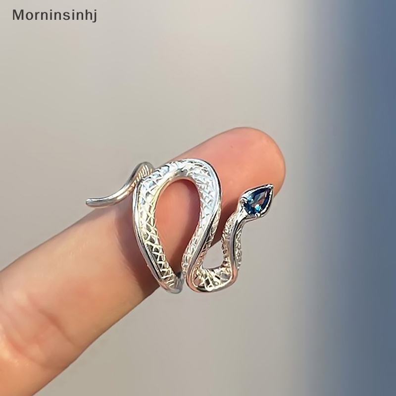 Mornin Gothic Berlian Imitasi Terbuka Ular Cincin Adjustable Hewan Rings Reptil Untuk Pria Wanita Fashion Punk Cowok Cewek Ulang Tahun Perhiasan Hadiah id