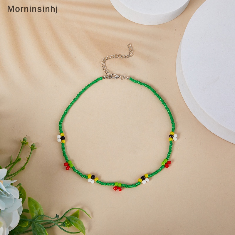 Mornin Trendi Bohemia Warna Hujan Manik-Manik Rantai Mutiara Choker Kalung Untuk Wanita Gaya Korea Fashion Lebah Kecil Aksesoris Perhiasan id